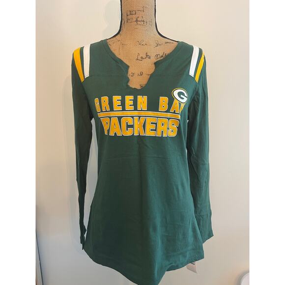 Green Bay Packers NFL Women’s Long Sleeve V Neck Shirt Size Large - Picture 1 of 4